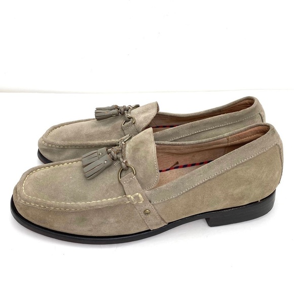 POLO Ralph Lauren Arscott Tassel Suede Fringe Classic Slip On Loafer Beige Sz 13